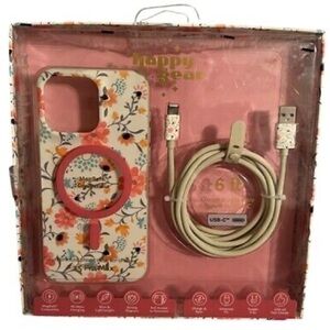 New Happy Gear Floral MagSafe-Compatible iPhone 15 Pro Max Case & 6ft USB-C D16